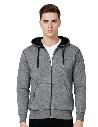 Image of AWG ALL WEATHER GEAR Hoodies for Men | Men's Solid Hooded Sweatshirt | Winter Wear | Pullover | Jackets for Men Stylish | Zipper Hooded Sweatshirt