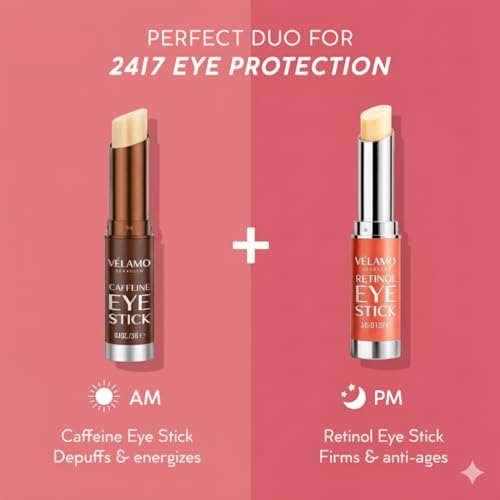 VELAMO ADVANCED Retinol Eye Stick: Renewing & Firming Under Eye Balm for Dark Circles, Puffiness, Fine Lines & Wrinkles - Travel Essentials, Portable & Perfect for On-the-go Use, 0.1 OZ/3g - Thumbnail 7