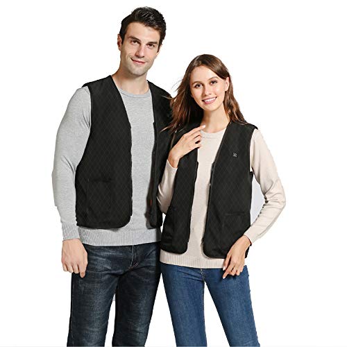 Factory Direct Sales Before and After Winter Smart Heating Vest Male USB Heating Vest Seven Zone Smart Electric Heating Vest Black 3XL