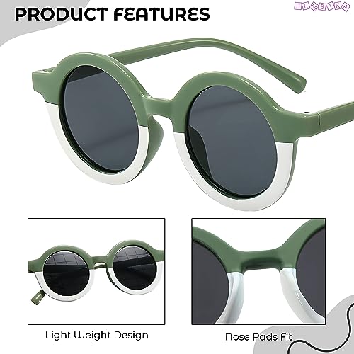 Image of Bembika Fashionable Sunglasses for Kids Baby Girls and Baby Boys, Stylish Eyewear for Kids Dual Color Design Glasses for Kids Fancy Style Goggles - (Green)