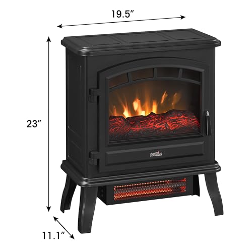 Image of duraflame Infrared Quartz Electric Fireplace Stove Heater, Black
