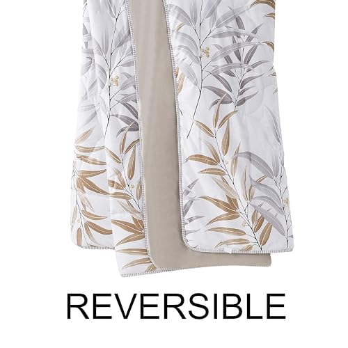 TIENDA EURASIA – Edredón Nórdico Reversible | Estampado Bicolor | 100% Relleno de Fibra Siliconada | Tacto Suave y Confortable de Microfibra 300g/m2 (Taupe, Cama 135/150 220x240 cm) - imagen 4