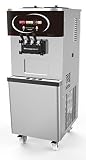 Commercial Soft Ice Cream Machine, Soft Ice Cream Maker, Frozen Yogurt Machine 38L/hour 2+Mix Flavor