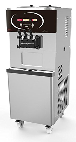Commercial Soft Ice Cream Machine, Soft Ice Cream Maker, Frozen Yogurt Machine 38L/Hour 2+Mix Flavor Standing Model Stainless Steel #TOP2