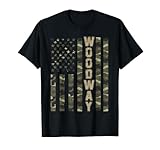 Camuflaje desgastado de Woodway, Estados Unidos, con bandera de EE. UU. Camiseta