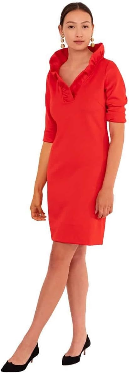 Gretchen Scott Designer Women's - Jersey Ruffneck Dress - Solid - Image 4