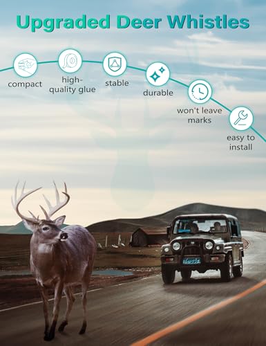 Elook Upgraded Deer Whistles for Car, Deer Horn for Car, Save Deer Whistle for Vehicles, Trunks, Motorcycle, Three-Horn, 6 Pack (Patented Product) Automotive Safety Kits