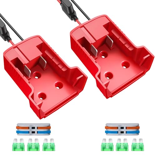 2 Packs Adapter Compatible with Milwaukee 18V, Converter with 30A Fuse and 12awg Wire,Easy to Install,Friendly for DIY