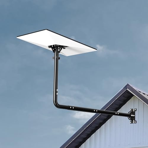 Support d'antenne avec coude à 90° et rallonge réglable pour pose murale extérieure