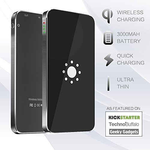 Blackberry Passport Qi Wireless Charging Power Bank, Wireless Efficiencyxae; WiPack 3000mAh Wireless Charging External Battery Pack for Passport 4.5 inches SQW100-3 - Black Dimond