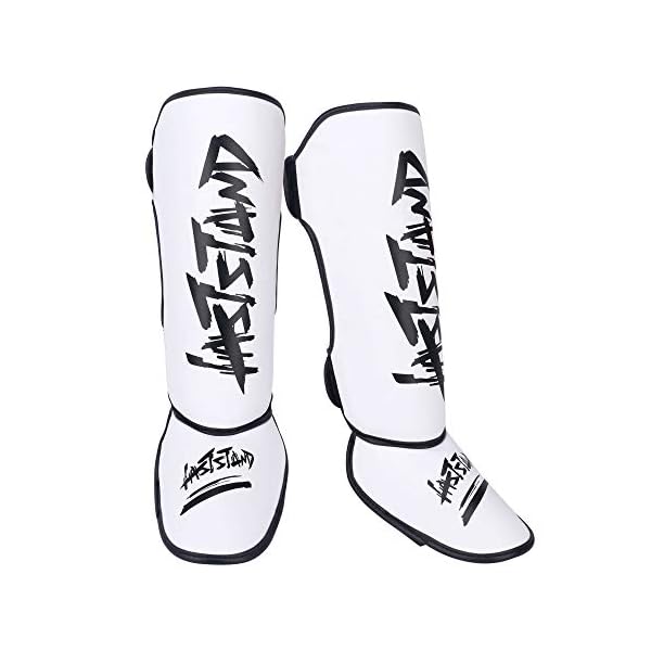 ASTSTAND-Shin-Guards-Sporting-Goods-Kickboxing-Martial-Arts-Muay-Thai-MMA-Armour ASTSTAND Shin Guards Sporting Goods, Kickboxing Martial Arts Muay Thai MMA Armour (White,L)