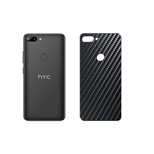 VacFun Lot de 2 Film de Protection d'écran Arrière, compatible avec HTC Wildfire E Ultra, Film Arrière en Noir Fibre de Carbone Skin Peau (non vitre verre trempé)