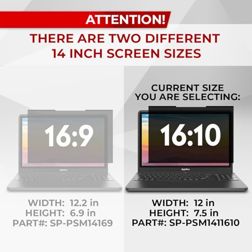 SightPro Magnetic Laptop Privacy Screen 14 Inch 16:10 - Removable Computer Privacy Filter Shield and Protector - Thumbnail 3