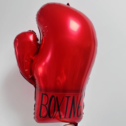 6Pcs Gym Boxing Birthday Party Decorations/Gold Bicep Muscle Balloon/Inflatable Boxing Glove Balloons/Fight Night Party Decorations/We Boxing Match Fitness Wrestle Pugilist Boxing Decor (Red 6Pcs) by baoonworlld - Used condition - Image 2