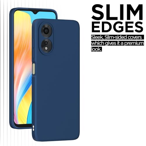 Image of Outlouders Back Cover for Oppo A38 4G / Oppo A18 4G | Camera Protection | Durable Soft Matte Silicone Bumper Case (Blue)