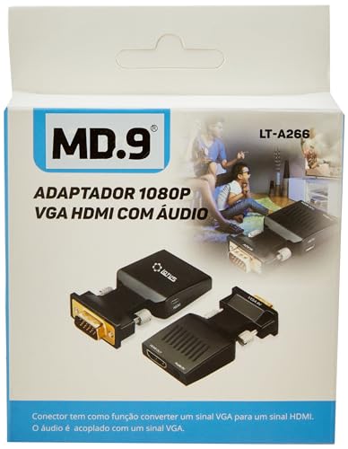 Converter VGA Male to HDMI Female Signal, Stereo, P2 Audio Output