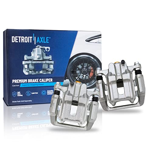 Image of Detroit Axle - Brake Kit for 2003-2011 Honda Element, Rear Brake Calipers and Front Rear Drilled & Slotted Brakes Rotors Ceramic Brakes Pads 2004 2005 2006 2007 2008 2009 2010 Replacement