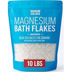 Magnesium Flakes for Bath – Magnesium Chloride Flakes – Dead Sea Salts for Soaking, 10 LBS