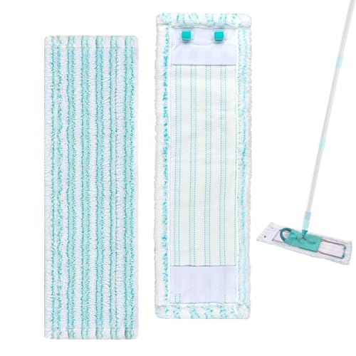 2 Stück Ersatz Wischbezüge für Leifheit Profi XL Micro Duo/Cotton Plus 47x15cm Bodenwischer Ersatzbezug für Leifheit Wischmopp 2-Faser-System Mikrofaser Wischmopp Bezuge für alle Bodenarten