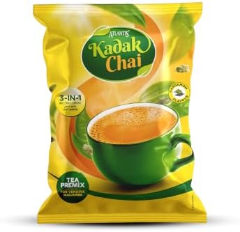 ATLANTIS Kadak 3-in-1 Cardamom Tea Premix Powder | 1KG Pack | No Milk, Sugar Required