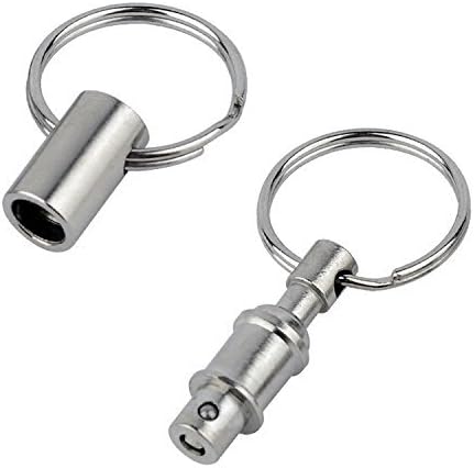 lasenersm 2 Pcs Heavy Duty Dual Key Ring Pull Apart Snap Lock Holder Detachable Key Rings Keychains Lock holder Key Accessory
