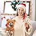 Imagen de Aurihxus Oso de peluche con rosa y gorro, 30 cm