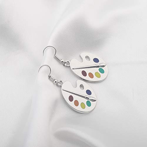 Artist Paint Brush Earrings Paint Palette Charm Earrings Colorful Painter Jewelry Artist Gift Art Teacher Gifts (Artist Paint Brush Earrings-02) #TOP1