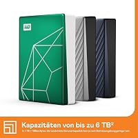 WD My Passport Ultra, 6 TB, tragbarer externer Speicher, Externe Festplatte, Software mit Schutz gegen Ransomware, Sicherung und Passwortschutz – 20. Emerald Anniversay Edition – Ansicht 3