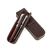 porta plumas para escritorio de madera √. Cuero auténtico - El estuche de cuero para bolígrafo CONTACT'S FAMILY está hecho de cuero Crazy Horse de vaca. La sensación al tacto del cuero genuino es de alta calidad. Cada pieza de cuero tiene sus propias venas y poros, por lo que la textura de cada producto que recibas es única