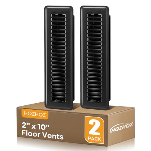 Floor Register 2x10 Heavy Duty Walkable Steel Floor Vent Covers for Sidewall and Floor Vent Covers for Home Floor Air Vent Covers 2 Pack Black