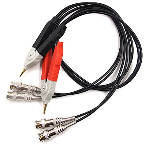 Chiloskit Terminal Kelvin Clip Wires with 4 BNC LCR Meter Test Lead Cable Probe Set