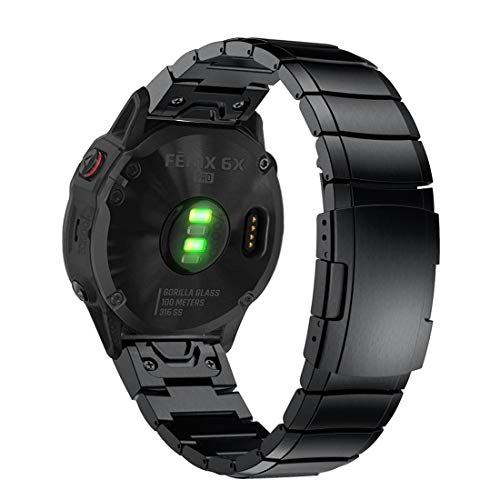 Fenix 5X Plus/Fenix 6X Bransoleta, YOOSIDE QuickFit Metalowa Bransoleta z Zapięciem Bezpieczeństwa Bransoleta Ogniowa Pasek do Zegarka dla Garmin Fenix 5X/Fenix 5X Plus/Fenix 3/Quatix 3/D2 Delta PX