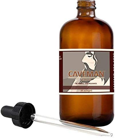 Caveman Smoked Maple Bacon Beard Oil, Leave in Conditioner, 2oz Glass Bottle and Dropper