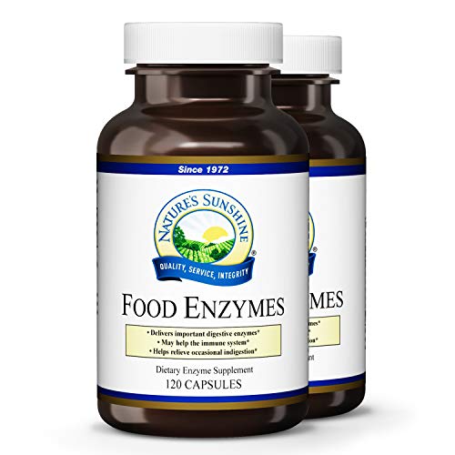 Nature's Sunshine Food Enzymes Supports Digestive System 120 Capsules (Pack of 2)