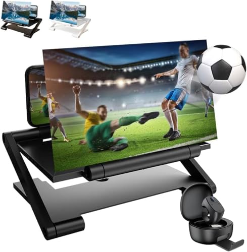 3D Phone Screen Magnifier 2026 New Foldable HD Screen Expander with Blue Light Filter, Portable Movie Projector for HD Video Watching Gaming (Black)