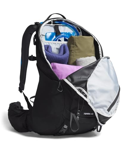 The North Face Terra 40 Backpack - Unisex Hiking Pack, Padded Hipbelt, Pole & Ice Axe Attachments, Hydration Sleeve, TNF Black/Asphalt Grey-NPF, Small/Medium - Image 4