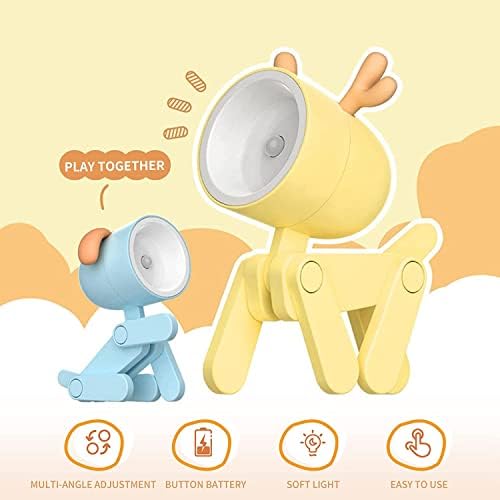 Vibbang Adjustable Mini Kids Night Light, Creative DIY LED Night Light, Eye Protection Night Light, Cartoon Animal Foldable Portable Desk Lamp with Stand, for Bedroom, Office, Desk, Decoration (3 Pcs)