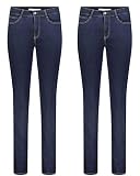 MAC Angela 2er Pack Damen Jeans in Verschiedene Farbvarianten Damen Hose, Größe:W46/L32, Farbe:D801
