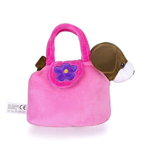 Lazada Fancy Pals Plush Pet Carrier - con Juguetes para Perros Poodle Puppy Purse