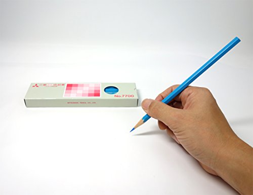 Mitsubishi Pencil K7700.8 Colored Pencils, Hard Figure, Light Blue, 1 Dozen #TOP5