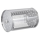 AMUSLESUR Backofenkorb Drehspieß für Airfryer aus Lebensmittelechtem Edelstahl mit Antihaftbeschichtung und Beweglicher Tür Geeignet zum Grillen von Mandeln und Walnüssen Hitzebeständig