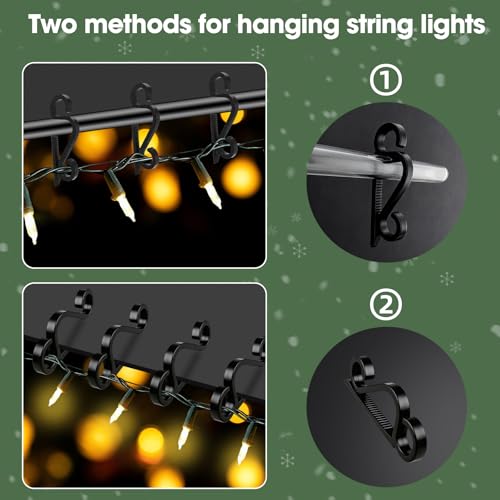 Isisyu Gutter Hooks for Outdoor Lights, 60 Pcs Slip-Resistant Christmas Light Gutter Clips with Reusable, Weatherproof, Plastic, Flexible, Durable for Hanging Xmas Icicle Curtain Fairy Lights - Image 4