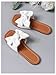 GORGLITTER Girl's Bow Tie Decor Single Band Flats Square Open Toe Pu Leather Slide Sandals White 3.5