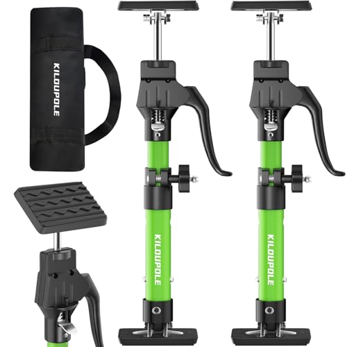 KILOUPOLE Cabinet Jack Support Pole, 15.8-23.6 Inches Steel Telescopic Quick Support Rod, Third Hand Tool Support System, Drywall Jack, Cargo Bars, 200 LB Capacity, 2-Pack by KILOUPOLE - Used condition - US$29.97