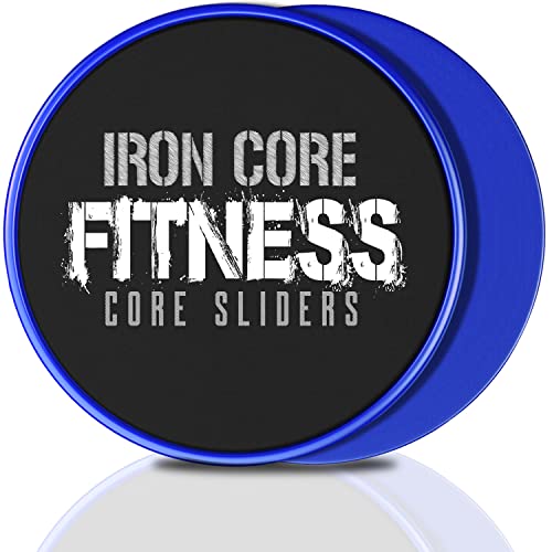Iron Core Fitness Deslizadores de doble cara para hacer ejercicio (azul eléctrico) Cover