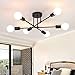 Produktbild Depuley Deckenleuchte Vintage 6 Flammig Schwarz, Industrial Modern Kronleuchter, Retro Deckenlampe Schwenkbar, E27 Fassung, ohne Leuchtmittel für Esszimmer Wohnzimmer Schlafzimmer Kinderzimmer
