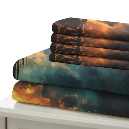 Housse de couette crâne 200x200cm en microfibre douce avec fermeture éclair