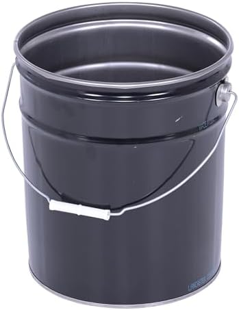 Vestil PAIL-STL-RI cubeta de acero con asa, capacidad de 5 l, color negro.
