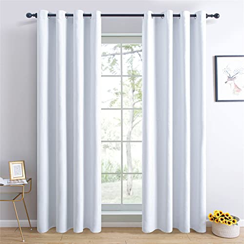 GREATOYAR Cortinas Opacas Térmicas Aislantes, Juego de Cortinas, 1 Panel, Cortinas para Salón Habitación Oficina, Acustica y Antiruido, Cortina Protección Solar y Anti Luz, 140x260cm, Blanco