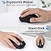 CHHI Wireless Mouse with Bluetooth, USB-A, USB-C Receiver, Rechargeable, Full-Size Mouse, Silent, Ergonomic, for MacBook/Laptop/Computer/PC/iPad-Black